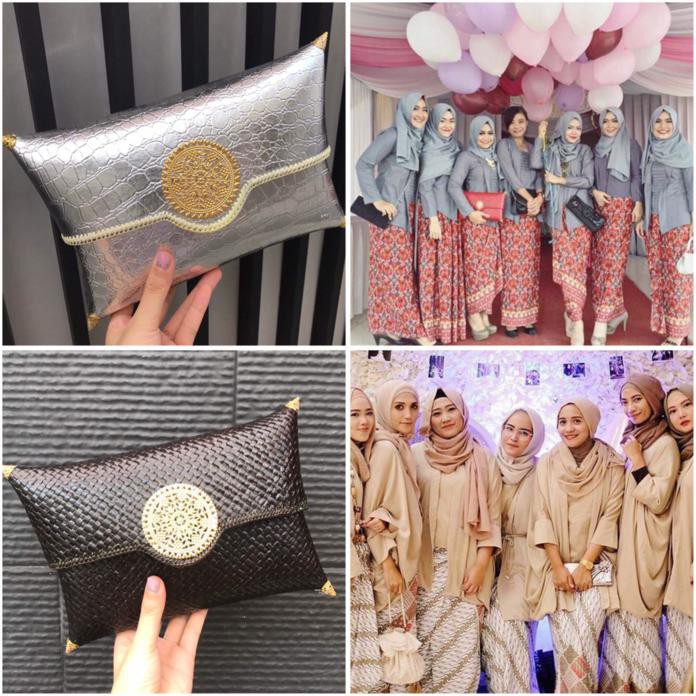 Stok Terbatas Tas Wanita Cewe Murah Pesta Lucu Unik Selempang Batam Clutch Anyam - Hitam