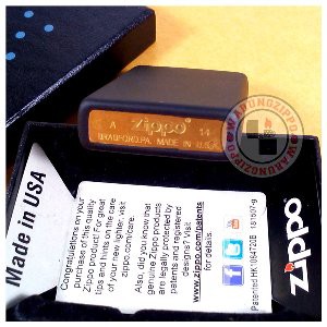 Zippo Matte Black Hitam Grade Original Bagus