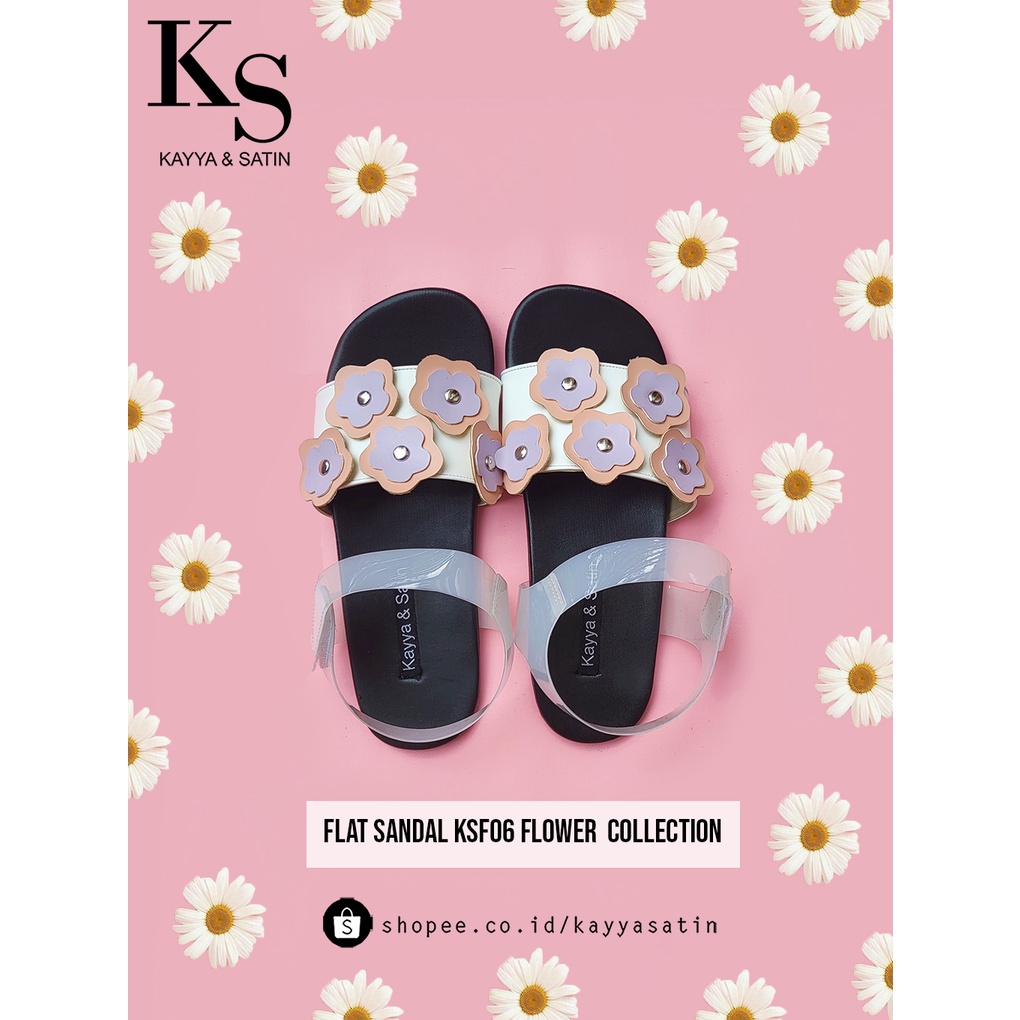 FLAT SANDAL KODE KSF06 FOWER COLLECTION