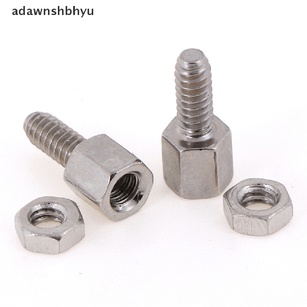 Adawnshbhyu 10set 5+7mm Kop Plat Bracket Stud Baut &amp; Mur Mur Sekrup D-Sub VGA serial