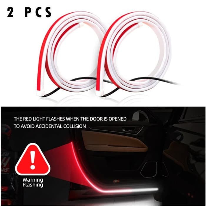 2 PCS LAMPU WARNING PINTU CAR WARNING DOOR LIGHT STRIP 1.2 METER