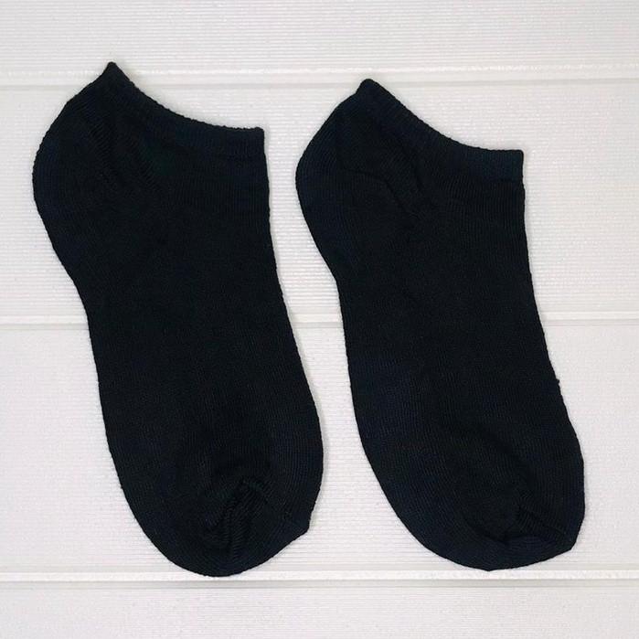 TOMSTORE.ID R097 Kaos Kaki Motif Wanita Pria Korea Cute Semata Short Socks Pendek Fashion Import-POLOS HITAM