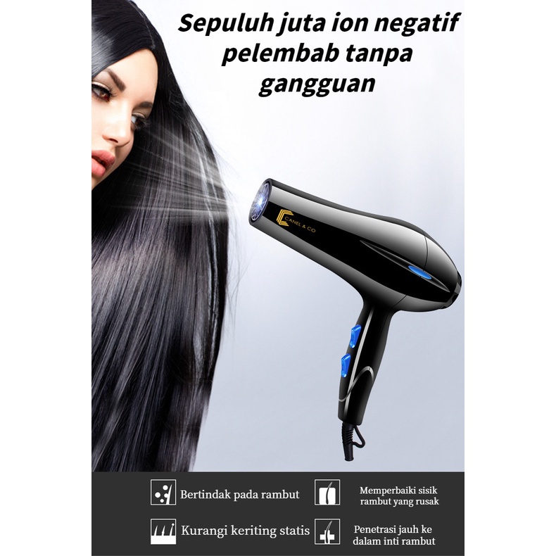 CANEL &amp; CO Hair dryer 750W Cold hot wind pengering Haircare Anion Beauty Salon  Pengering Rambut Ionik Sisir 4 in 1