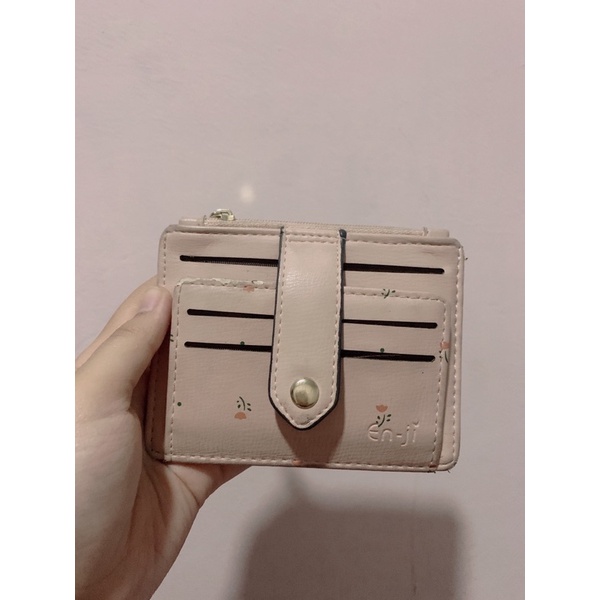 dompet kartu card holder enji pink original