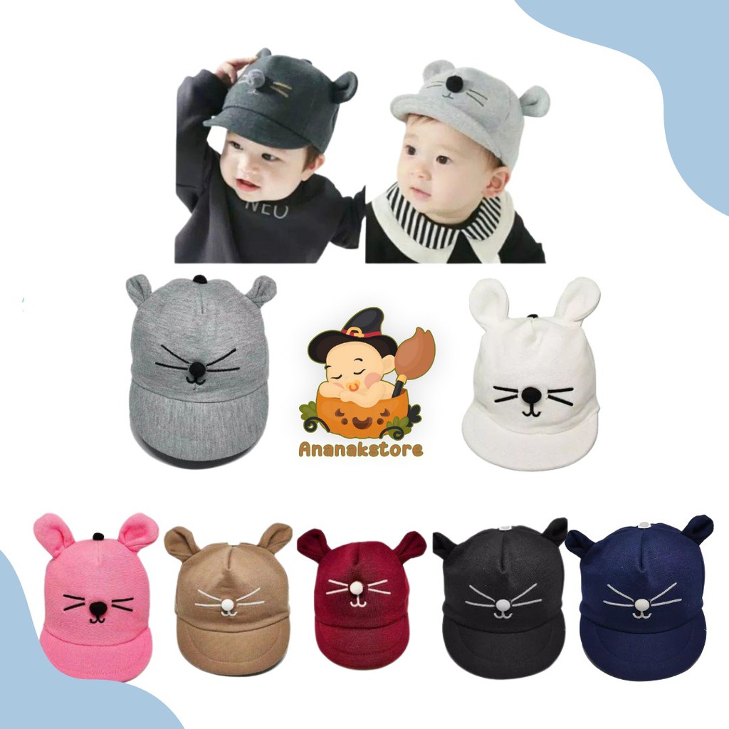 TOPI BAYI KUCING / TOPI BAYI LUCU / TOPI KARAKTER