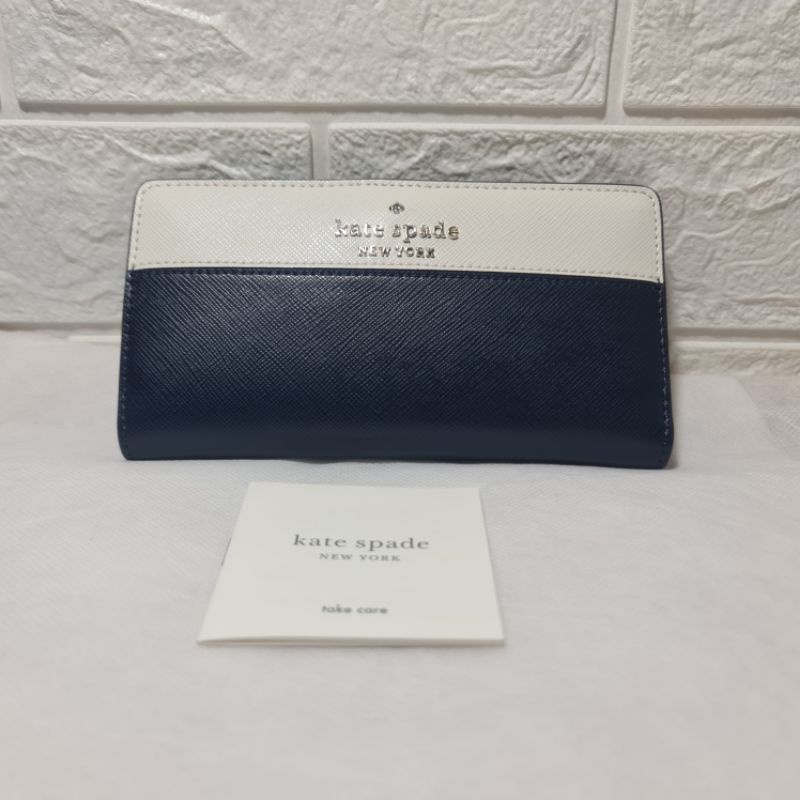 dompet kate spade ks staci colorblock large slim bifold wallet verona green multi