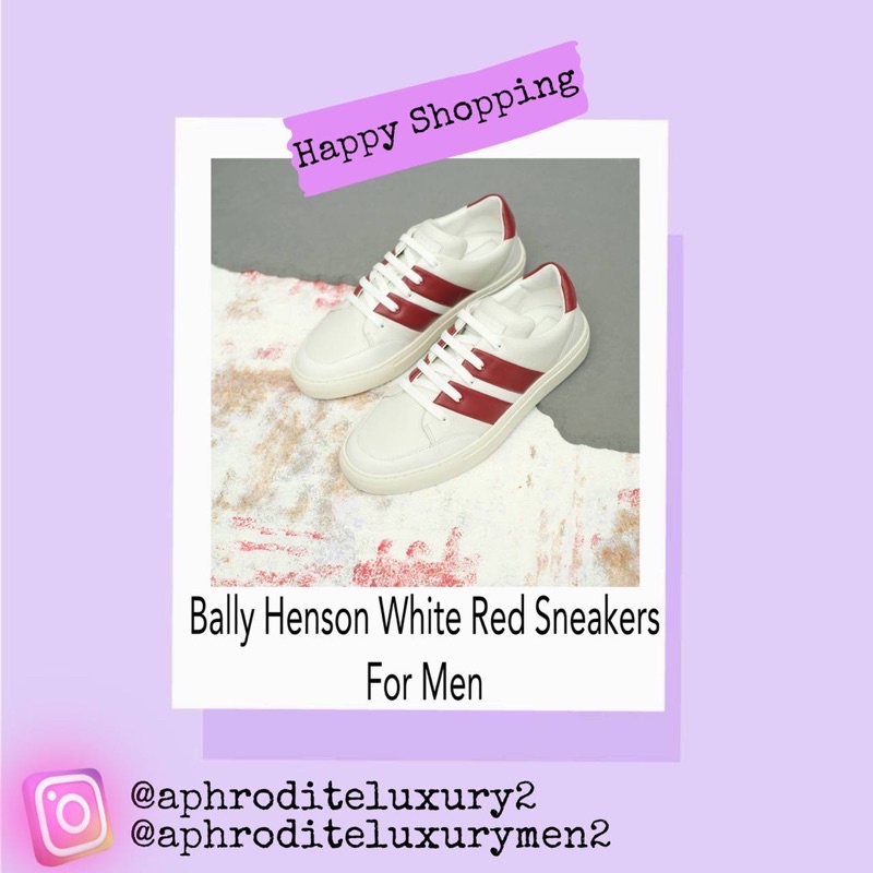 SUPER SALE   Bally Henson white/red sneakers for men