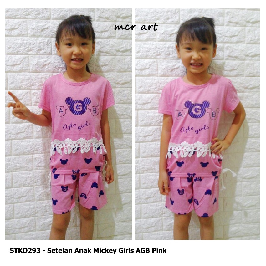 STKD293 - Setelan Anak Mickey Girls AGB Pink