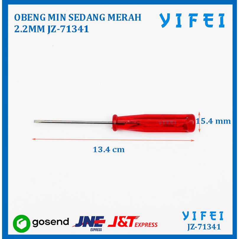 OBENG MIN SEDANG MERAH 2.2MM YIFEI-71341