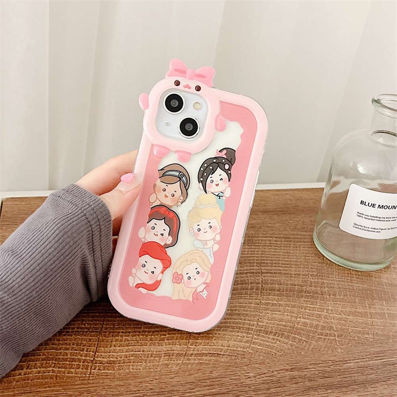 Soft Case Silikon Transparan Motif Kartun Untuk Compatible for iPhone 14 13 12 11 Pro Max X Xr Xs Max iPhone 7 8 6 6s Plus SE 2020 Cartoon Phone Case Camera Frame Protection Shockproof Silicone Soft Case Clear Case Protective Cover
