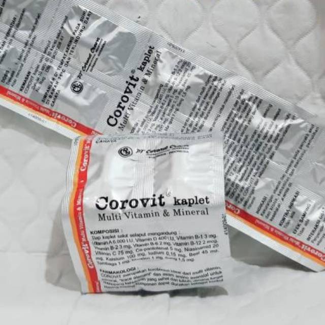 COROVIT TABLET ISI 10 TABLET/ MULTIVITAMIN/ DAYA TAHAN TUBUH/ MENCEGAH ANEMIA