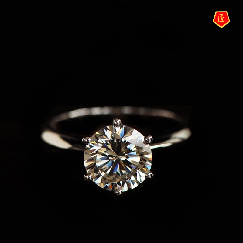 [Ready Stock]Simple Personality Moissanite Ring