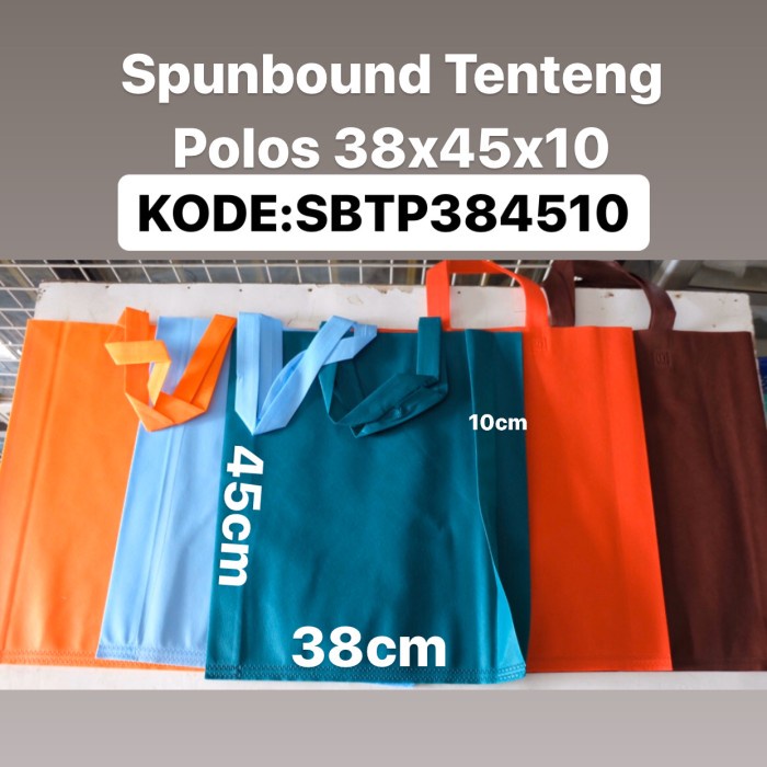 

✨ BISA COD ✨ tas kain spunbound tenteng polos jumbo warna size 38x45x10 isi 12