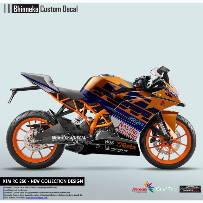 DECAL STICKER KTM RC ORANGE BREIL