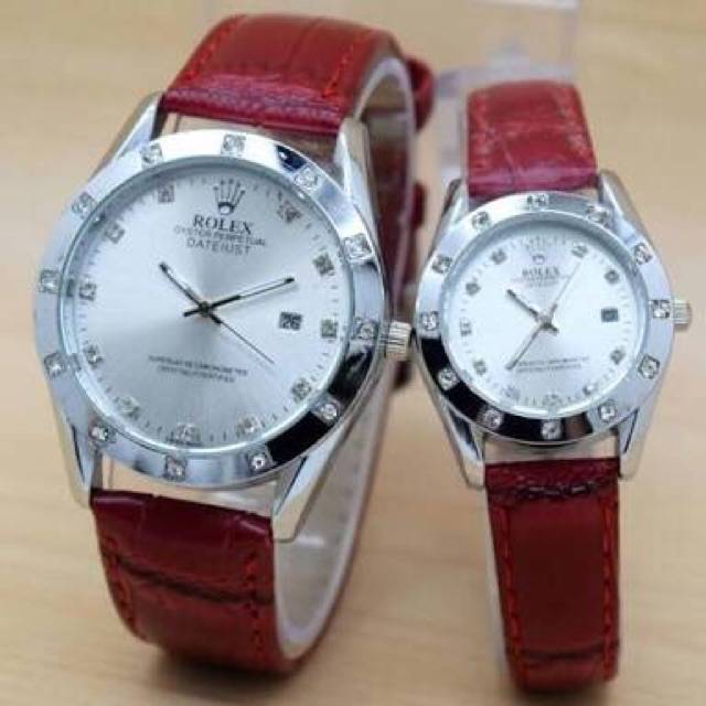 Jam tangan couple ROLEX kulit