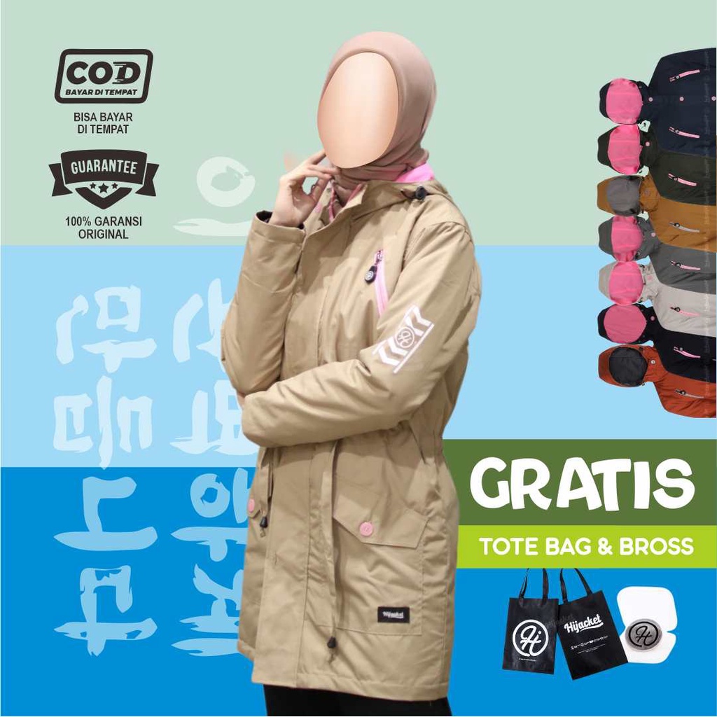 HIJACKET - Jaket Parka Wanita, Jaket Wanita Jumbo, Jaket Musim Dingin Wanita, Jaket Parasut Wanita W