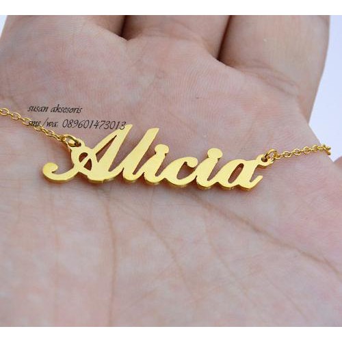 *SEGERA BELI..♚ kalung/liontin nama gold lapis emas asli 24 Karat bisa custom nama *s,