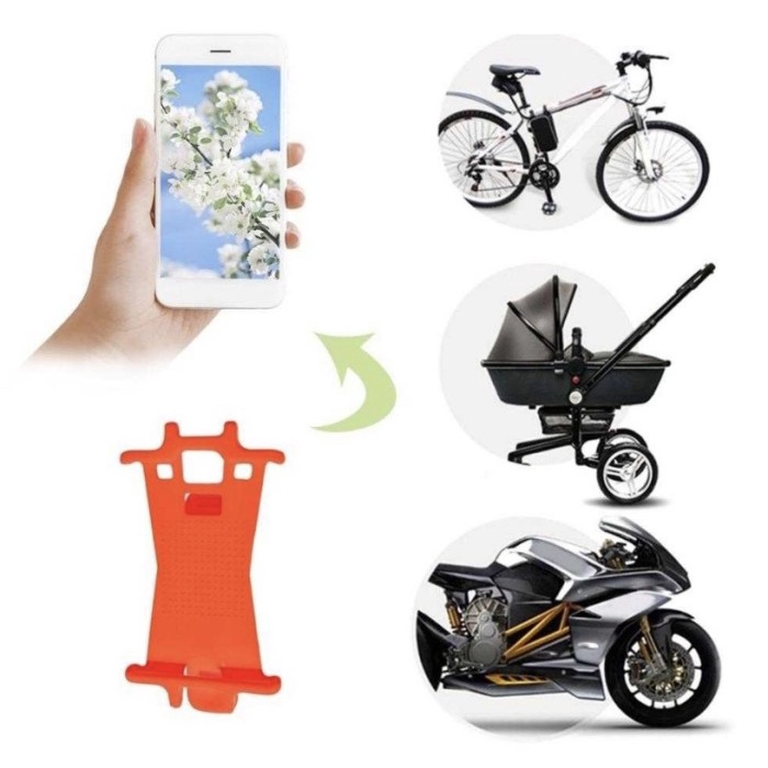 Holder Smartphone Sepeda bicycle Mount Universal Silicone Shoot-B04