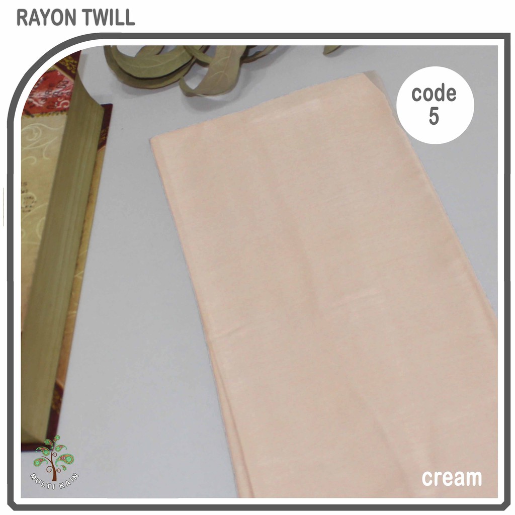 Multi kain rayon twill viscose sakura polos premium quality soft lembut tebal harga eceran-5 cream