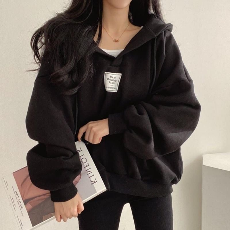 COD - Sandy Sweater Oversize Hoodie Outerwear Remaja Wanita Matt Fleece Tebal Premium