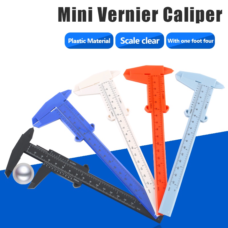 150mm Portable Plastik Ukur Vernier Caliper Bead Micrometer Alat Ukur Akurat Dalika