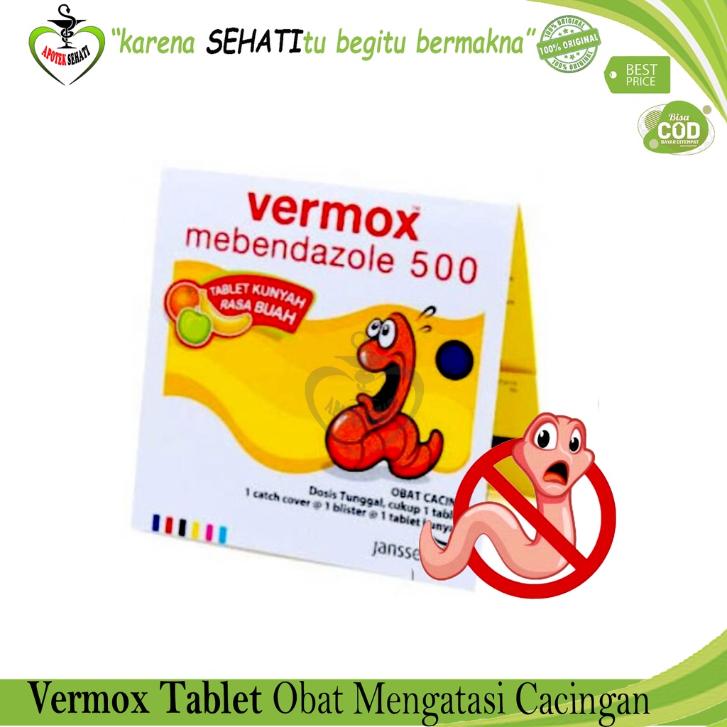 VERMOX TABLET OBAT CACING 1 STRIP