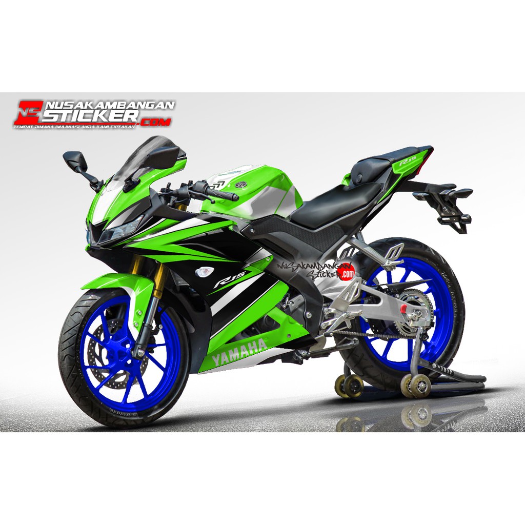 Decal Stiker R15 V3 VVA 155 - Hitam Hijau Stabilo 045
