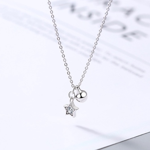 Korean style fashion simple five-pointed star bell cute exquisite clavicle chain 210825