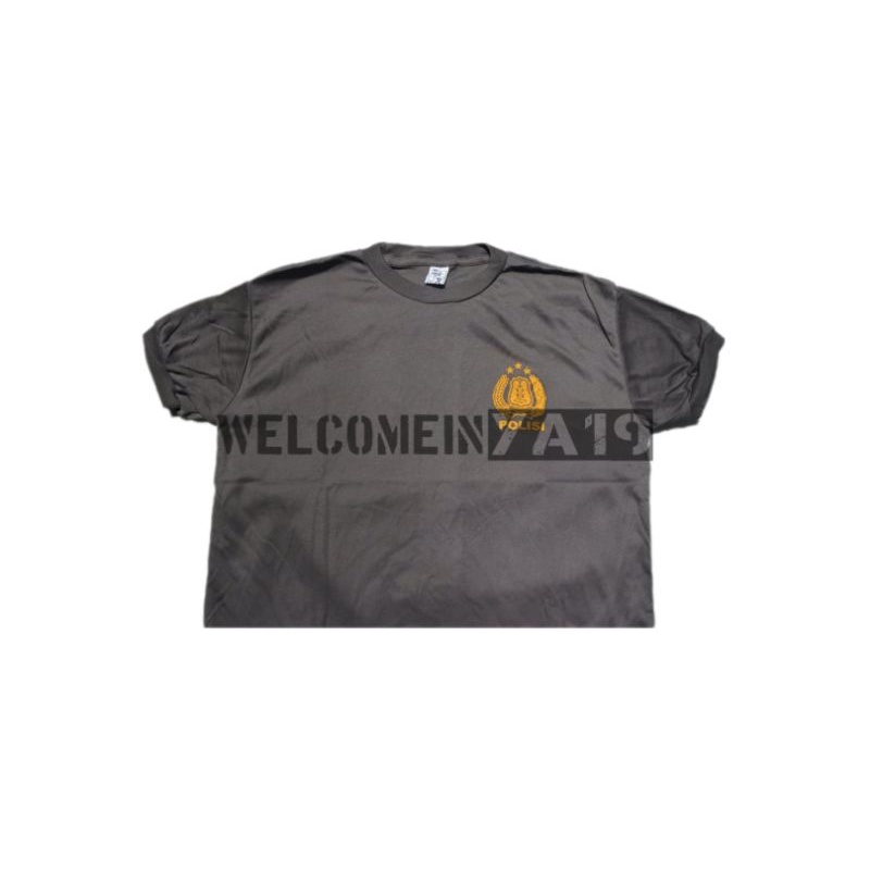 Kaos Lengan Pendek POLISI / Oblong Polisi Cokelat