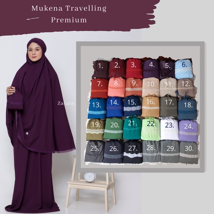 zaiara mukena travelling parasut premium terbaru Limited