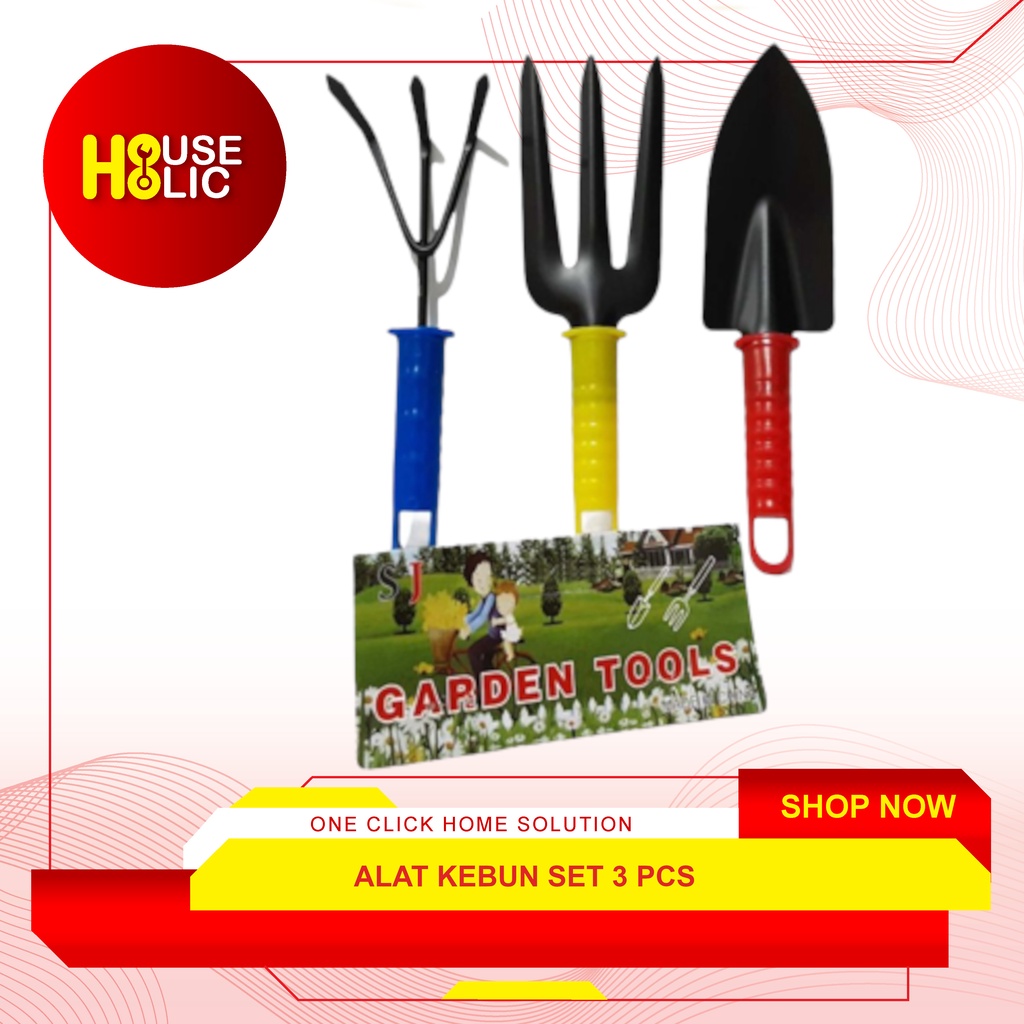 Garden Tools Set 3 Pcs / Alat Kebun Sekop Mini Garukan Garpu Set