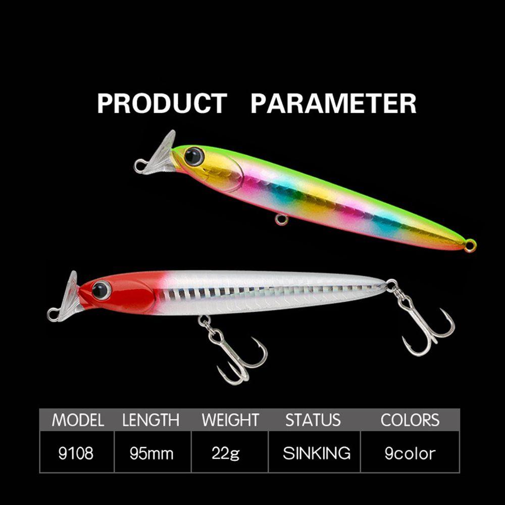 TOP Umpan Pancing Tenggelam Multicolor Crankbaits Tackle Bermanfaat Wobbler Pencil Lures