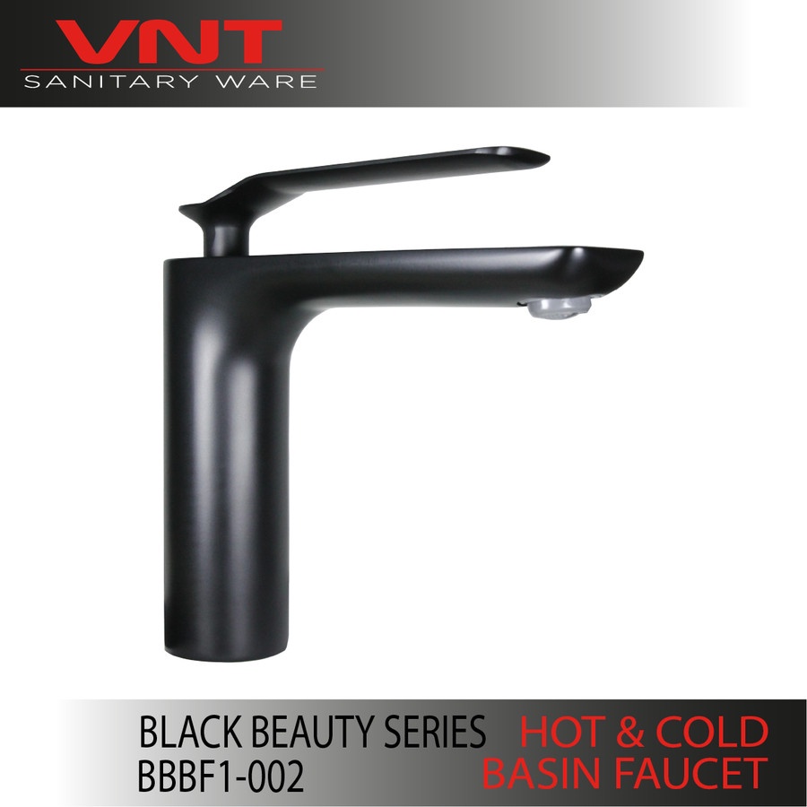 Kran Wastafel Hitam Doff Minimalis Hot &amp; Cold Keran Black Basin Faucet