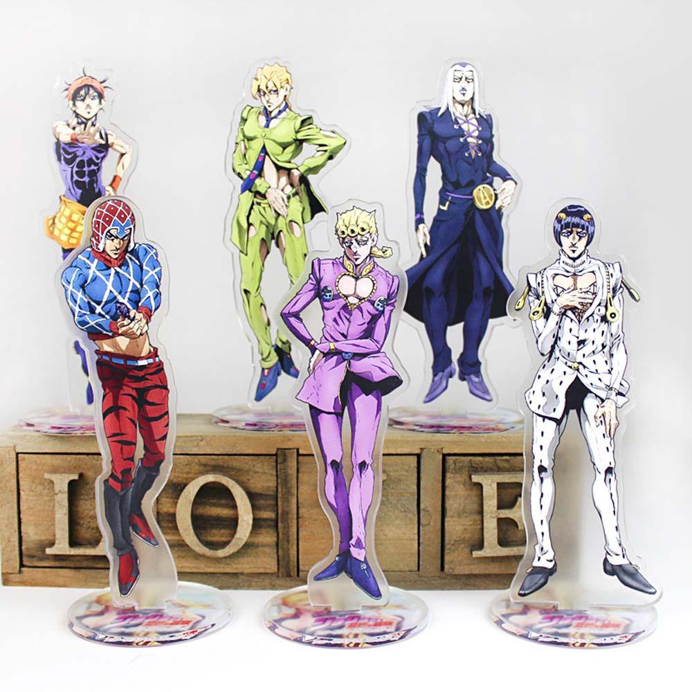 [Elegan] Jojo Bizarre Adventure Kartun Anime Fashion Dekorasi Mainan Koleksi Model Desktop Standing Card JoJo Figure Model Plat