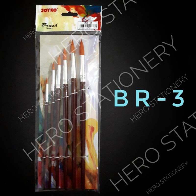 

Kuas lukis round joyko set 6 kuas BR-3