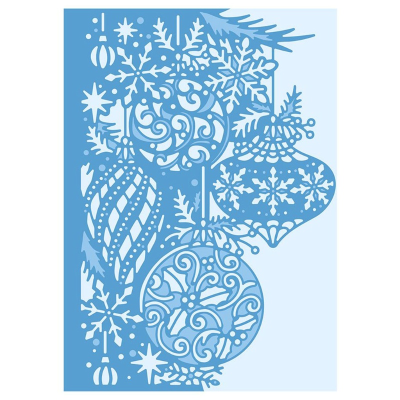 Zzz Cetakan Stensil Cutting Dies Motif Lentera / Snowflake Natal Bahan Metal Untuk Scrapbook / Craft DIY