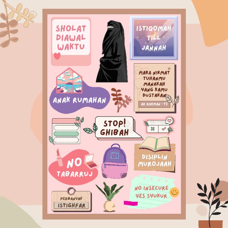 

STIKER MUSLIMAH UNTUK SCRAPBOOK JOURNAL WATERPROOF