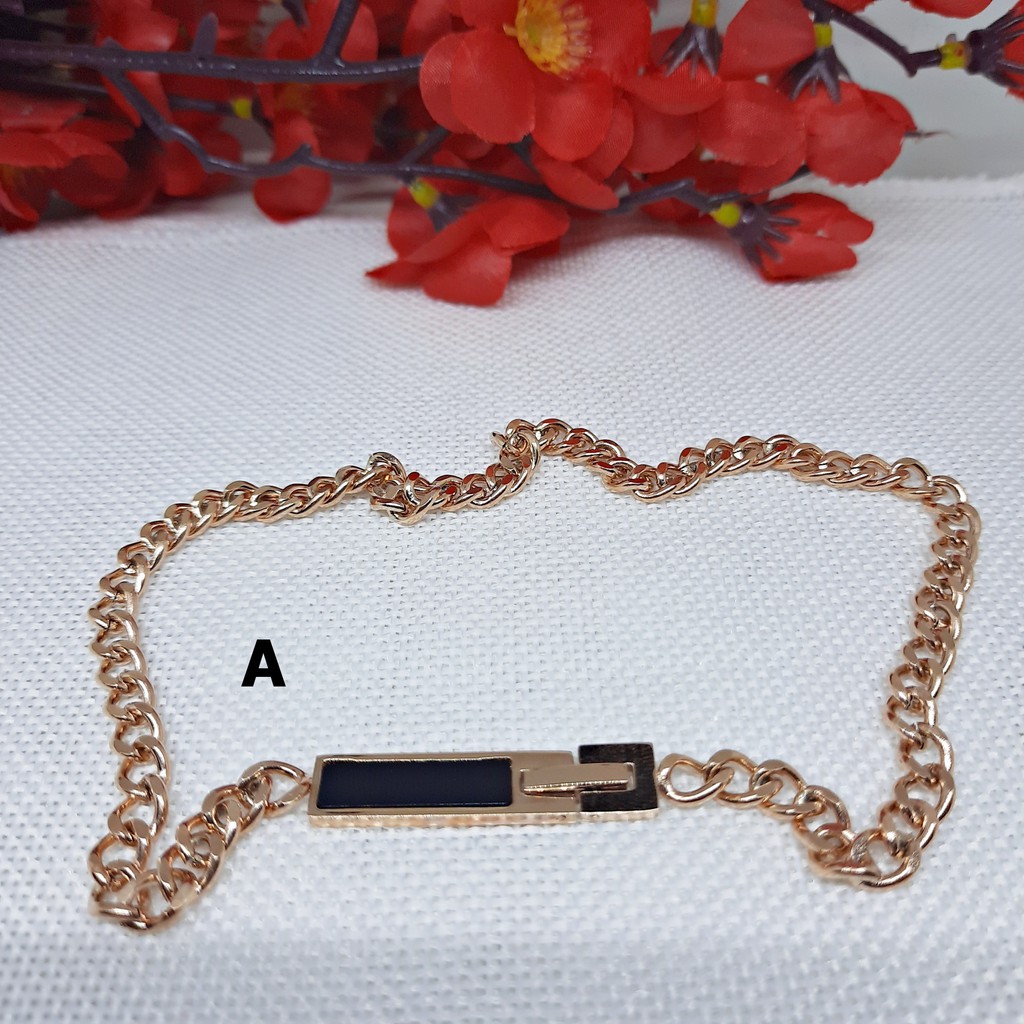 Gelang Layer Titanium Model Korea Simple  Rosegold - BB523