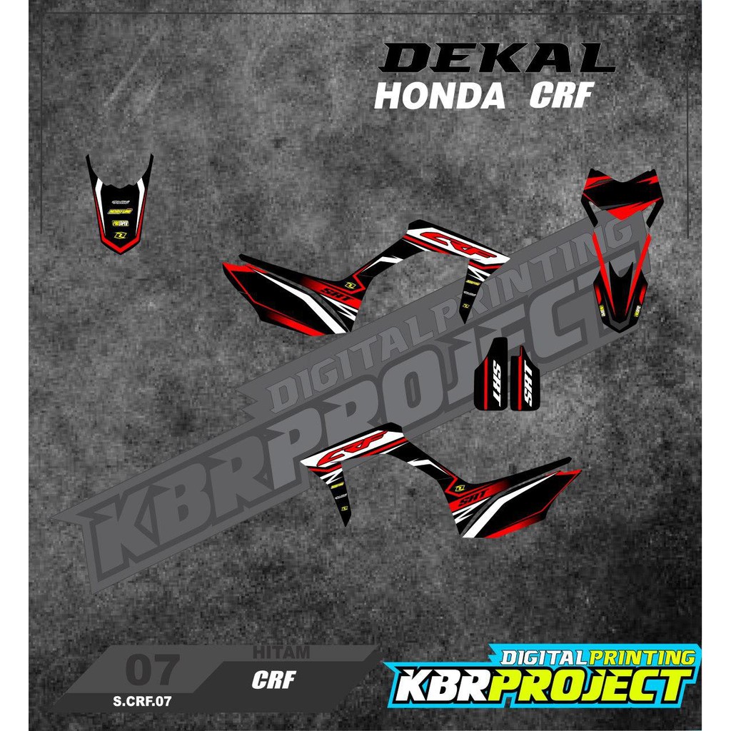 (cod) Stiker Motor CRF 150 L sticker striping list motor HONDA CRF 07 Racing Supermoto Modifikasi