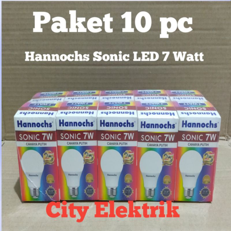 Hannochs Sonic 7 Watt ( Paket 10 pc ) Lampu Bohlam Hannochs Sonic LED 7 Watt ( Paket 10 Unit )