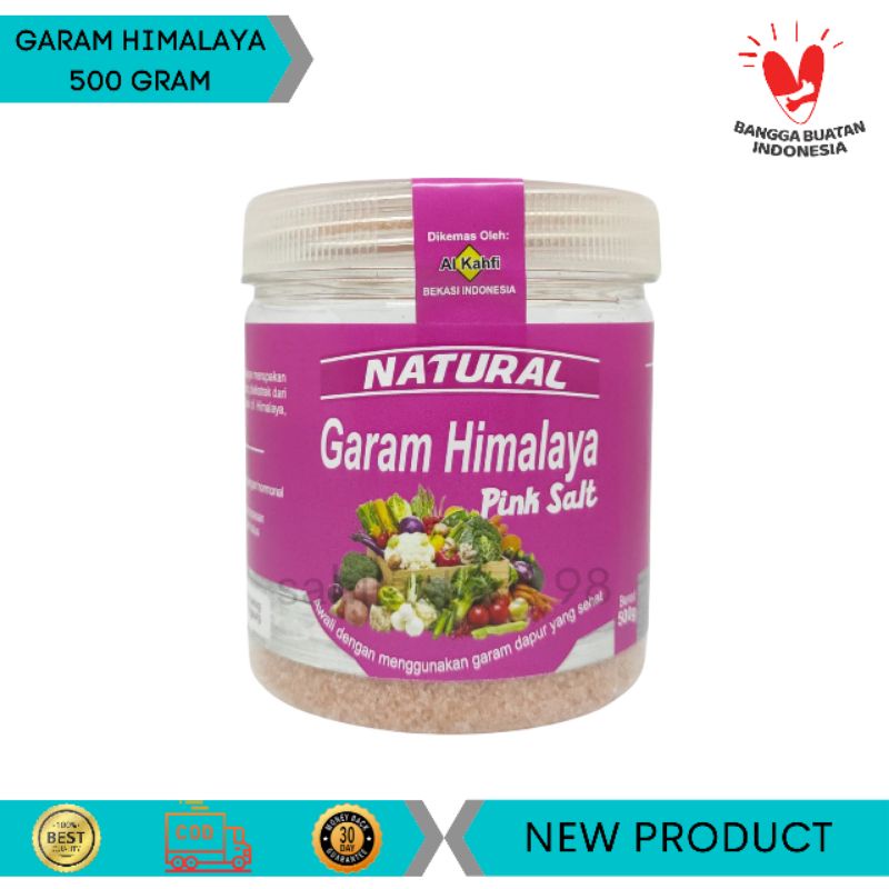 

GARAM HIMALAYA ORIGINAL / Himalayan Salt Original / Garam Himalaya Bubuk Halus Natural Pink Salt 500 Gram Packing Aman