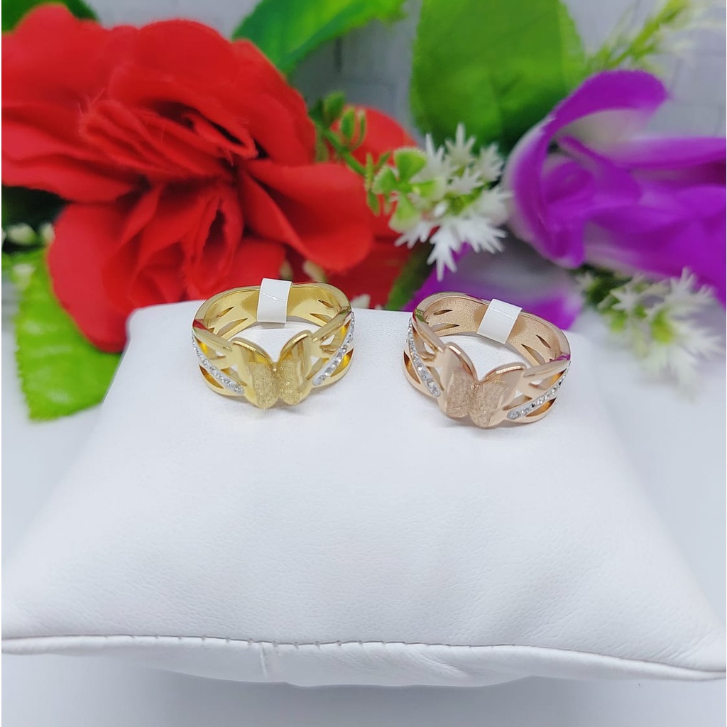 Cincin titanium wanita mata full perhiasan fashion 0145-0147