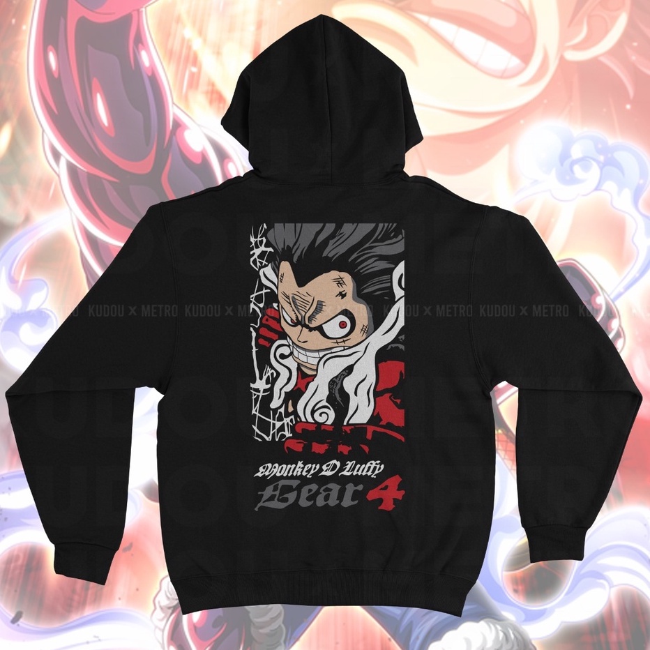 Hoodie Luffy Gear 4th Black Anime Manga One Piece