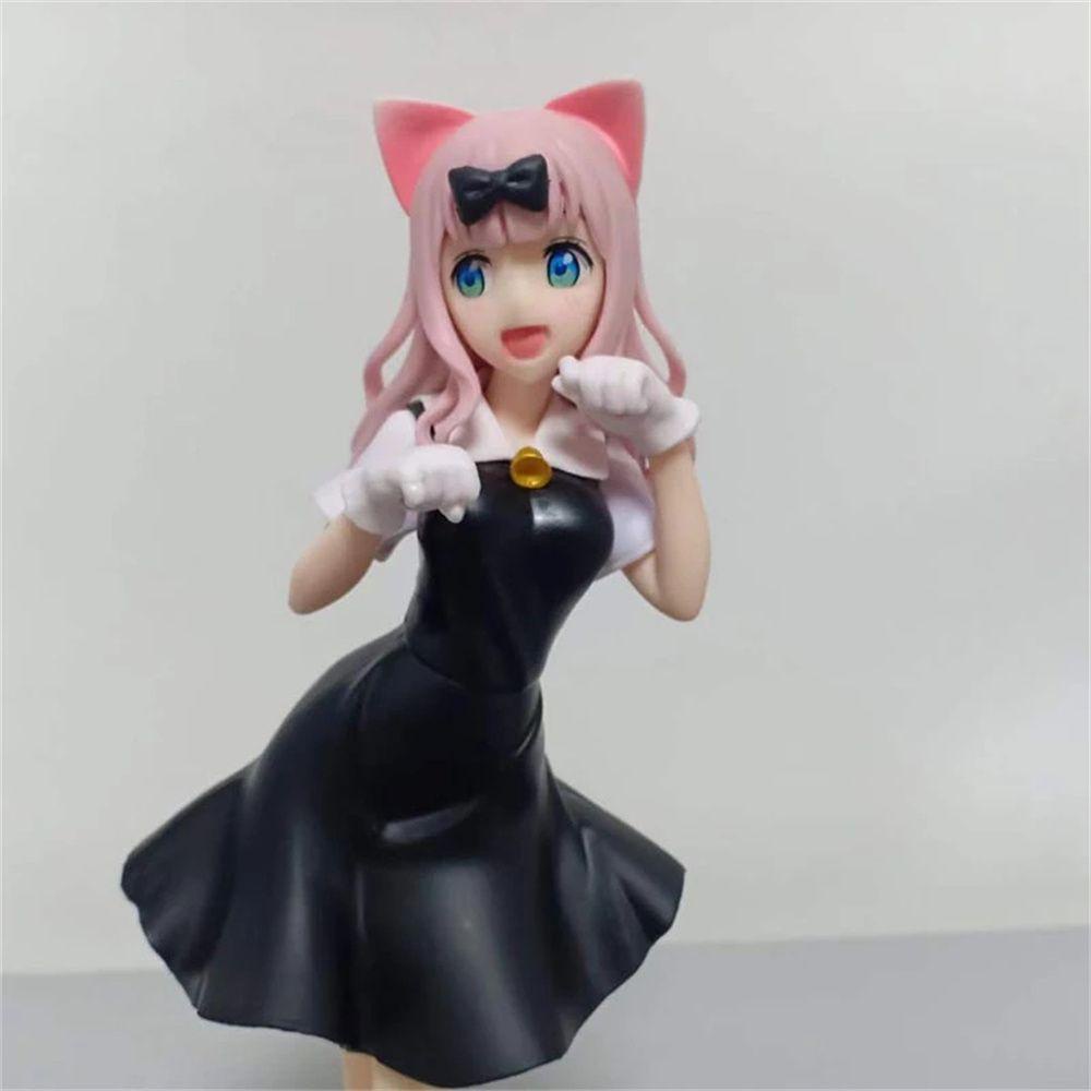 Lanfy Love Is War Figure Anime Hadiah Jepang Anime Model Telinga Kucing Mainan Berdiri Fujwara Chika