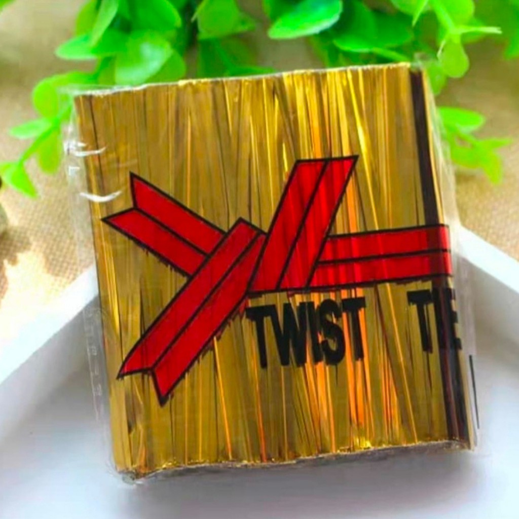 

kawat plastik roti Gold / bingkisan