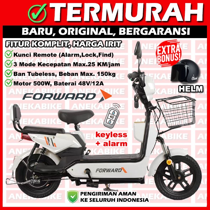 Sepeda Listrik Forward Garansi Resmi Bonus Helm, Sepeda Listrik Murah, Sepeda Listrik Terbaru 500 Wa