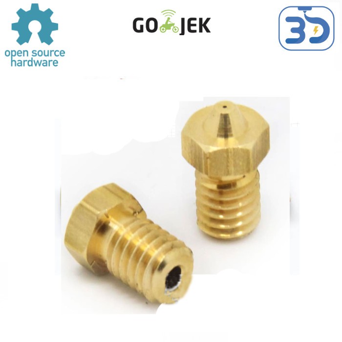 Reprap 3D Printer E3D-M6 Threaded Brass Nozzle 0.6/1.75 mm