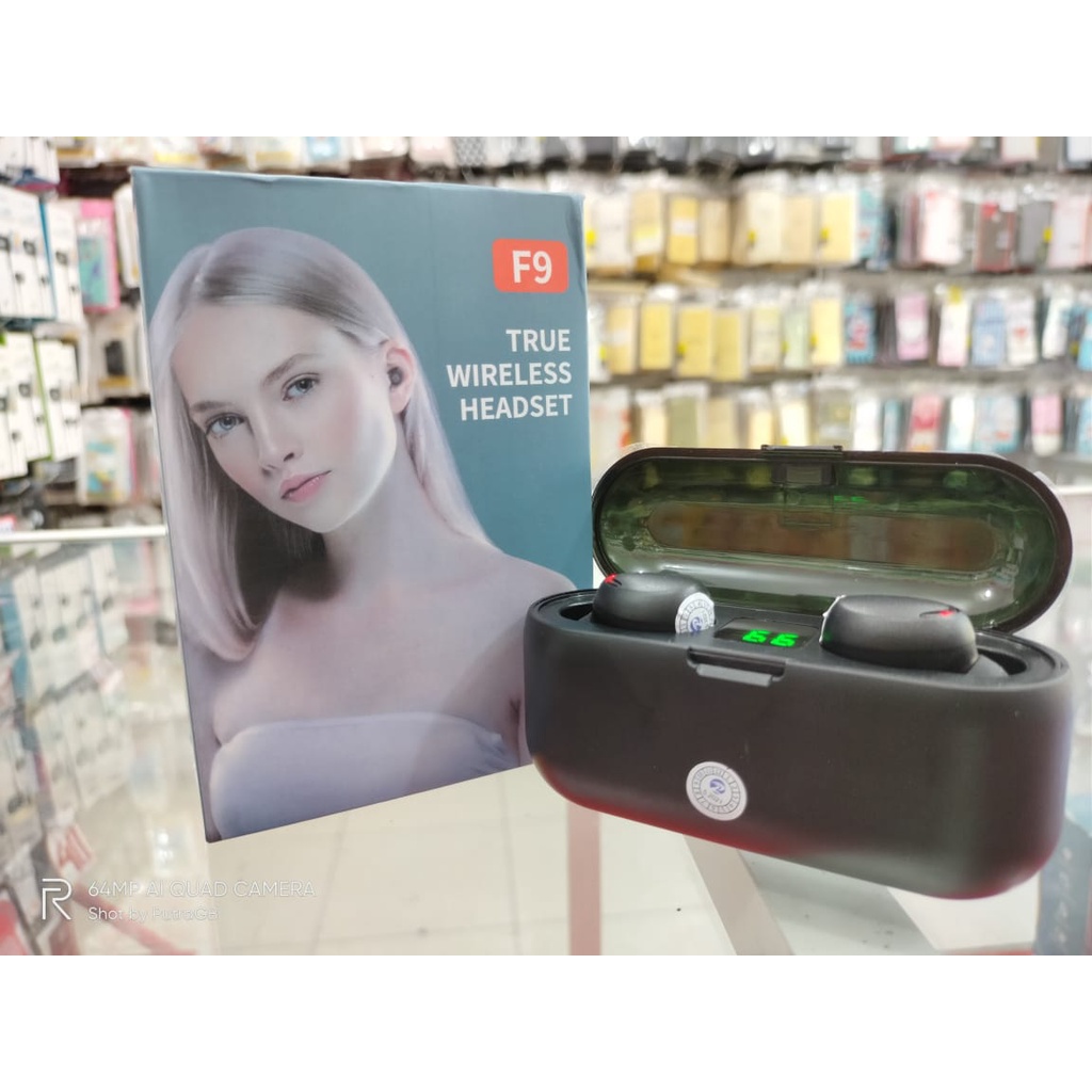 Headset Bluetooth + Powerbank Tws F9