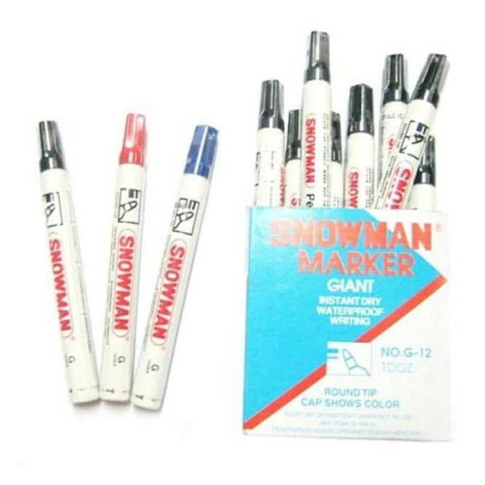

Spidol Permanent Snowman / Spidol Permanent Marker Snowman G-12 - Hitam