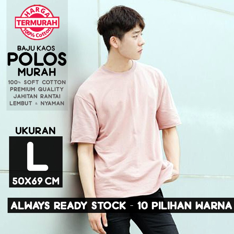  Ukuran L Baju  Kaos Polos Murah T Shirt Korea  Cowok  